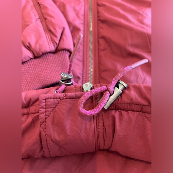 NWOT Free People Movement Midnight Moon Solid Bomber Jacket, Size Medium Oxblood - Picture 8 of 13